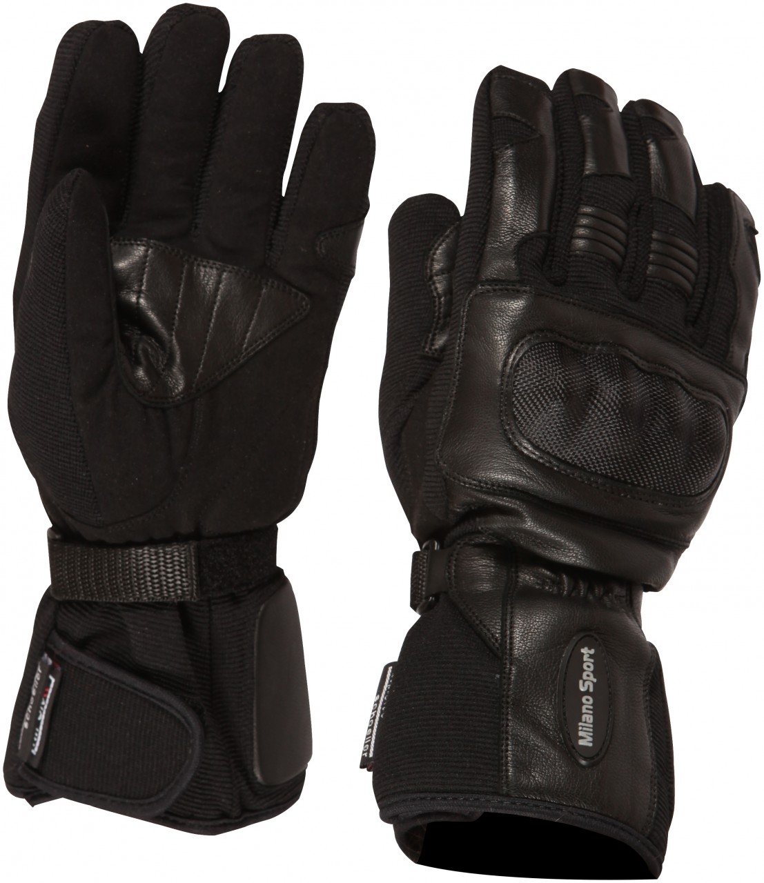 Buffalo Shadow Leather Textile Mix Motorcycle Motorbike Scooter WP Gloves Black 
