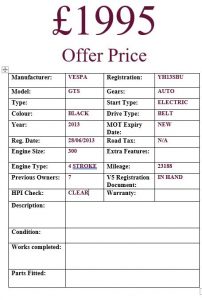 VESPA GTS 300 2013 Modern Scooters