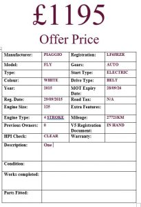 PIAGGIO FLY 125 2015 Modern Scooters